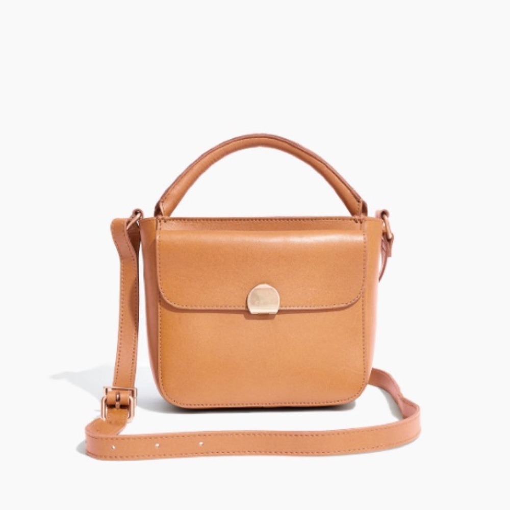 Madewell mini abroad cross body bag in camel